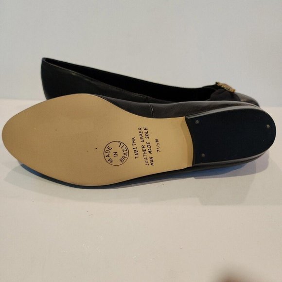 Vintage Sutton Plaza Vintage Black Leather Flats, Point Toe,  Man Made in Brazil - Picture 7 of 8